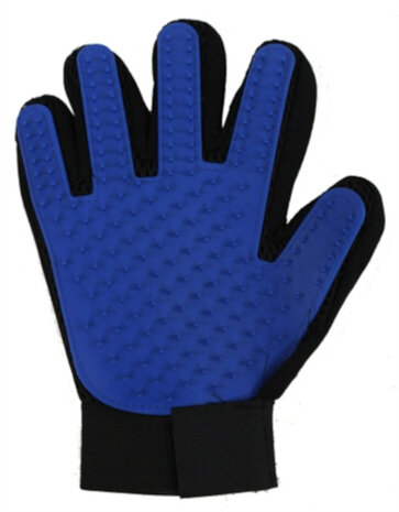 vachtverzorging Verzogingshandschoen mesh blauw