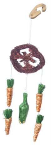 dromenvanger Loofah knaagdier 30 cm nylon bruin