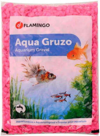 bodemgrind voor aqaurium neon-roze 1 kilogram