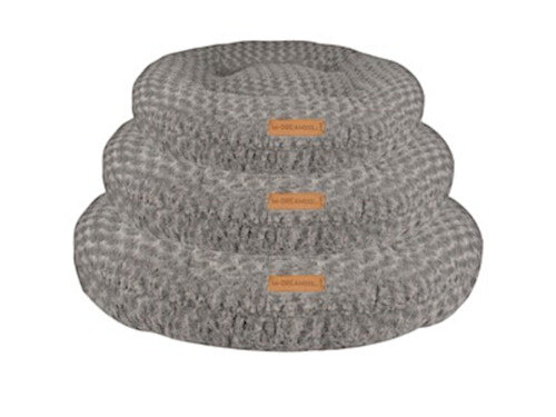 hondenkussen rond 105 cm pluche grijs