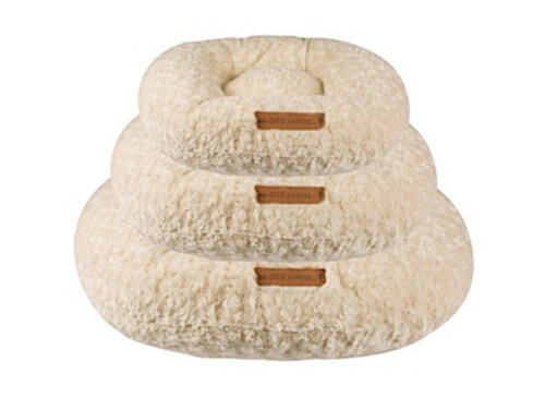 hondenkussen rond 105 cm pluche beige