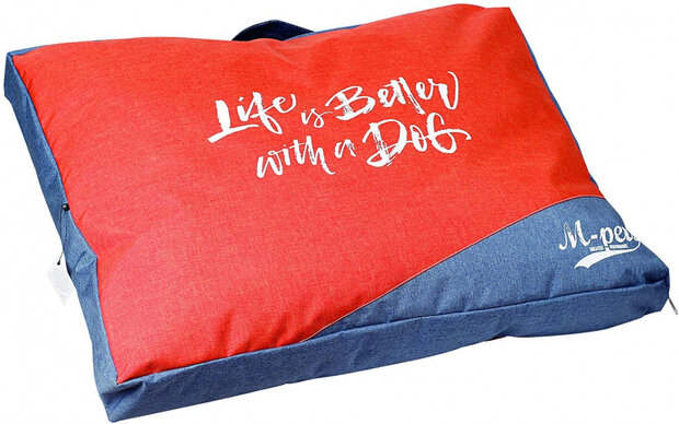 hondenmat prague 60 x 40 cm teflon rood/blauw