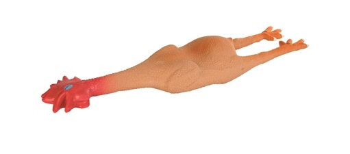 piepspeelgoed kip 47 cm latex oranje