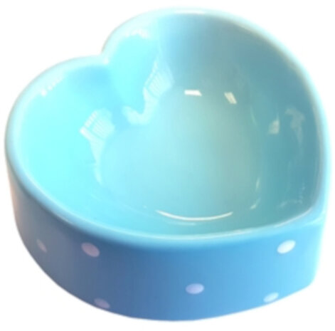 voerbak Polka Dot Hart 16 cm blauw