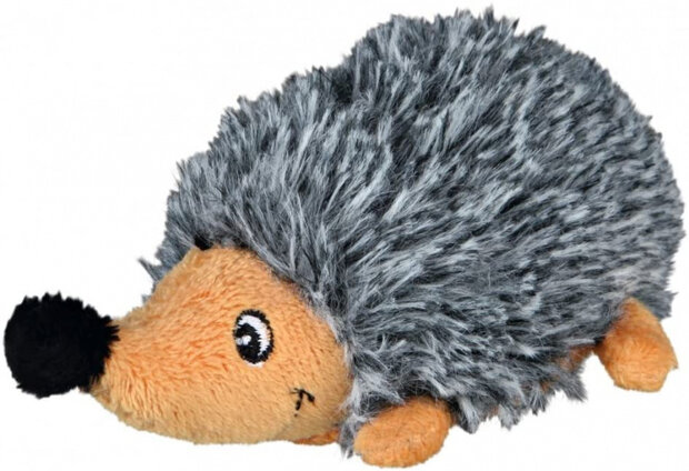 hondenknuffel egel 12 cm pluche grijs/bruin