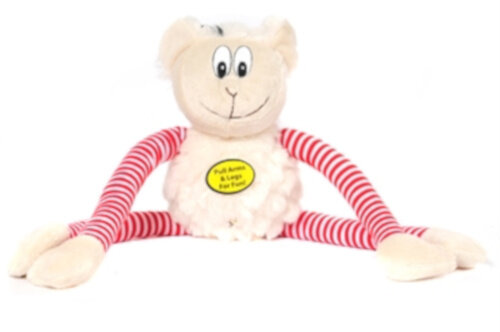 knuffel Pull My Leg schaap 44 cm pluche wit/rood