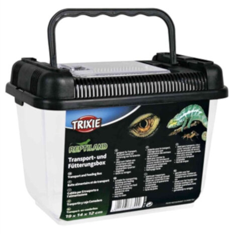 faunabox Reptiland 38 x 24 x 26 cm transparant/zwart