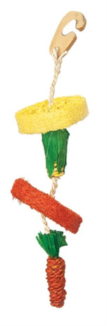 hangspeelgoed 30 cm hout/maisvezels geel/oranje
