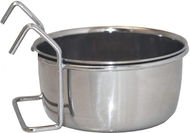 hondenvoer- en drinkbak Hook On 900 ml RVS zilver