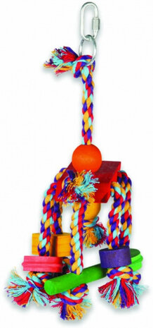 vogelspeelgoed Fiesta vogel 31 x 21 cm hout/touw