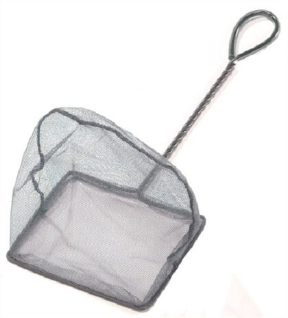 schepnet Aquarium grof v-vorm 8 cm nylon zwart/zilver