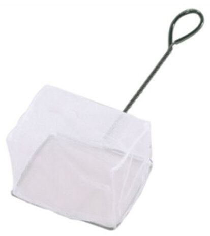 schepnet Aquarium grof v-vorm 8 cm nylon wit/zilver