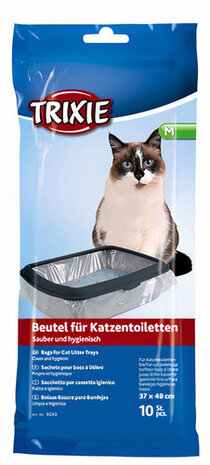 kattenbakzakken 37 x 48 cm blauw 10 stuks