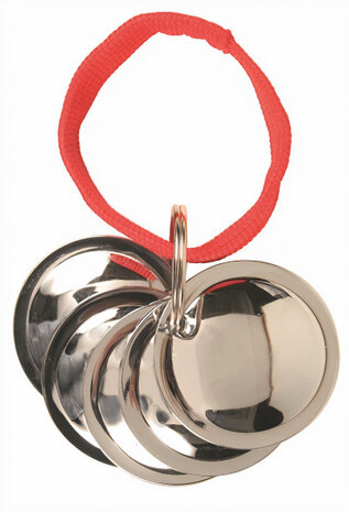 hondentrainingsdisc 4,5 cm chroom zilver/rood