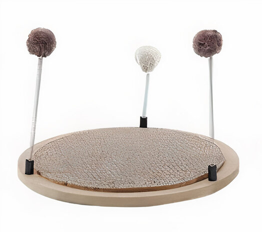 krabplank Atomium 32 x 28 cm sisal/pluche grijs/bruin