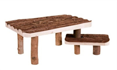 ligplatform knaagdier 37 x 28 cm hout bruin 2-delig