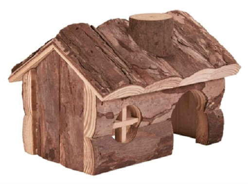 knaagdierspeelhuis Hendrik 15 x 12 x 11 cm hout bruin