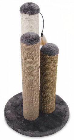 krabpaal Babel 30 x 47 cm sisal/pluche bruin/grijs