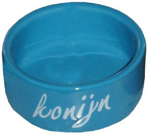 knaagdiervoerbak Konijn 12 cm steen blauw