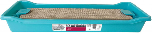 kattenkrabplank 59,5 x 22,5 cm karton bruin/blauw 2-delig