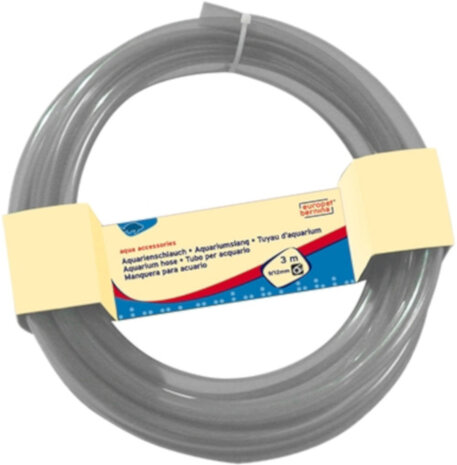 aquariumslang 9-12 mm 3 meter siliconen grijs
