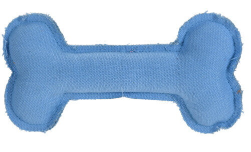 piepspeelgoed hondenbot polyester 18 cm blauw