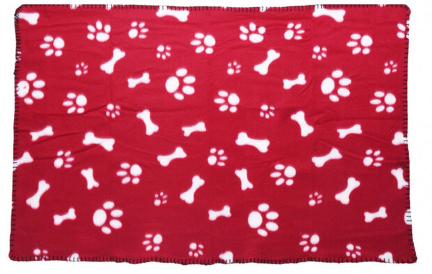 hondendeken 77 x 55 cm fleece rood