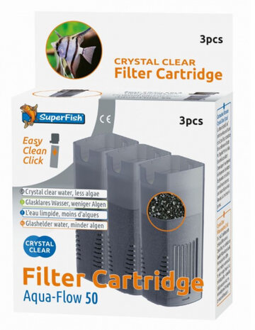 filtercassette Aqua-Flow 50 11x11 cm zwart 3 stuks