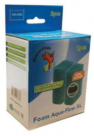 filtersponzen Aqua-Flow XL 9 x 5 cm groen 2 stuks