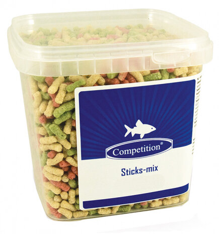 vijvervisvoer Sticks-mix 10 liter cr&egrave;me/groen/rood