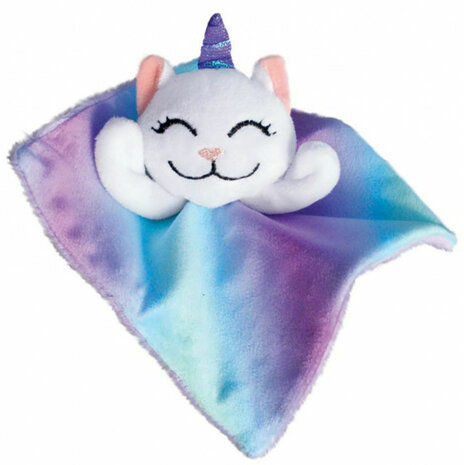 kattenspeeltje Crackles Caticorn 17 x 14 cm pluche paars