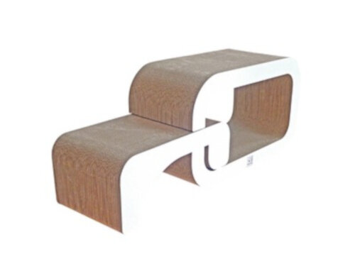 krabplank Austin 55 x 24 x 32 cm karton wit/naturel
