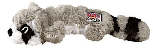 hondenknuffel Scrunch Knots Wasbeer 34 cm pluche grijs