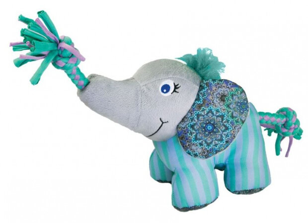 hondenspeelgoed Knots Olifant 36 cm polyester blauw