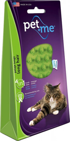 kattenborstel 4-in-1 12 cm siliconen groen