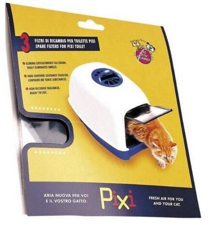 filter voor Pixi kattenbak 20 cm zwart 3 stuks