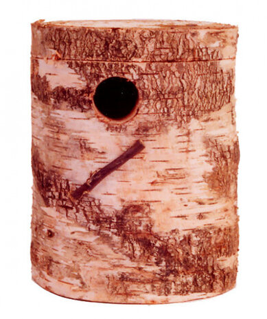 nestkast exoten 11 x 17 cm berkenhout bruin