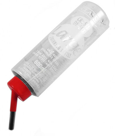kooifles 193 Konijn 600 ml RVS transparant/rood