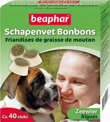 hondensnack schapenvet en zeewier Bonbons 40 stuks