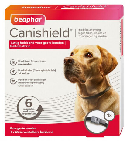 teken- en vlooienhalsband Canishield 65 cm zwart