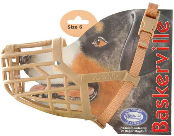 muilkorf hond 8,6 x 29 cm beige