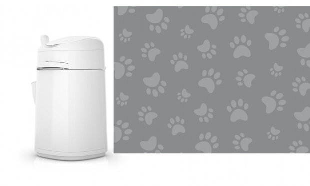 dispenserhoes Paws 15,5 x 20,5 cm katoen grijs
