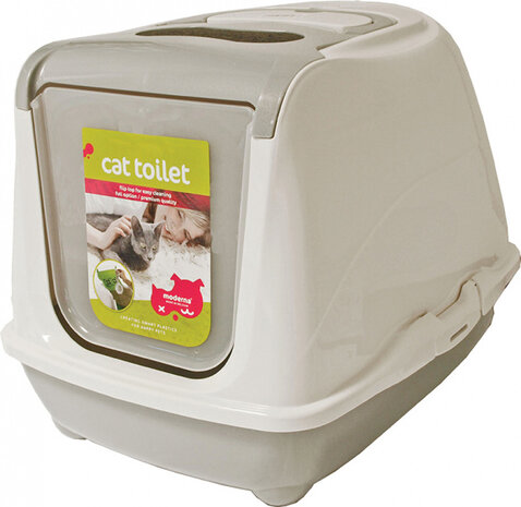 kattenbak Flip 50,5 x 38,5 cm grijs/wit