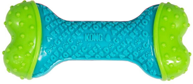 kauwspeelgoed Core Strength Bone 18 cm rubber blauw/groen