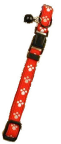 kattenhalsband nylon/elastiek 57-62 cm rood