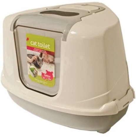 hoekkattenbak Cozy Corner 56 x 45 cm grijs 4-delig