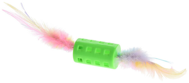 kattenspeeltje veren 10 cm polyester groen
