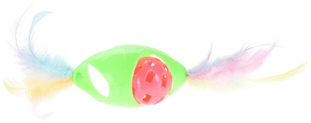 kattenspeeltje veren 10 cm polyester groen