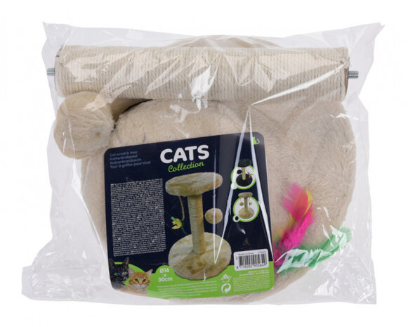 kattenkrabpaal 30 cm sisal beige