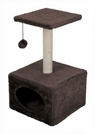 kattenkrabpaal 53 cm hout/sisal/pluche bruin
